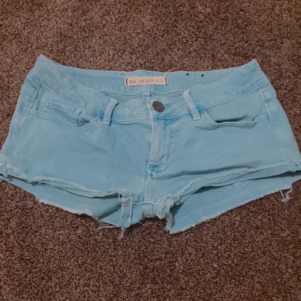Teal short short jeans from bullhead black in a size 14p